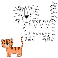 darmowe kolorowanki połącz kropki kot