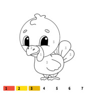 kolorowanie według numerów kurczaczek