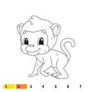 kolorowanie według numerów małpa