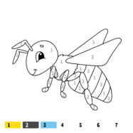kolorowanie według numerów pszczoła