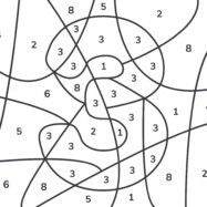 kolorowanka znajdź liczby trzy