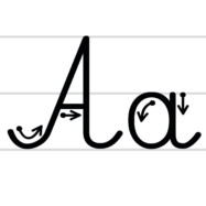 szablony nauka pisania dla dzieci alfabet litera kaligrafia