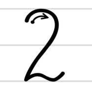 Szablon do Nauki Pisania dla Dzieci Cyfra Liczba 2 Dwa